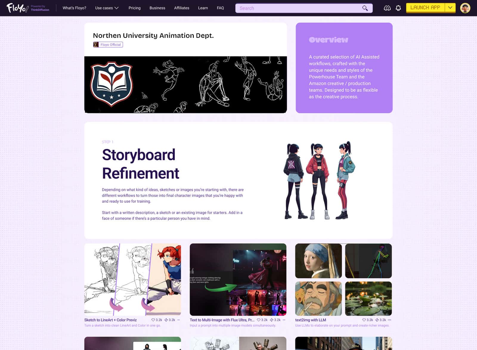 Floyo private class page with published curriculum workflows