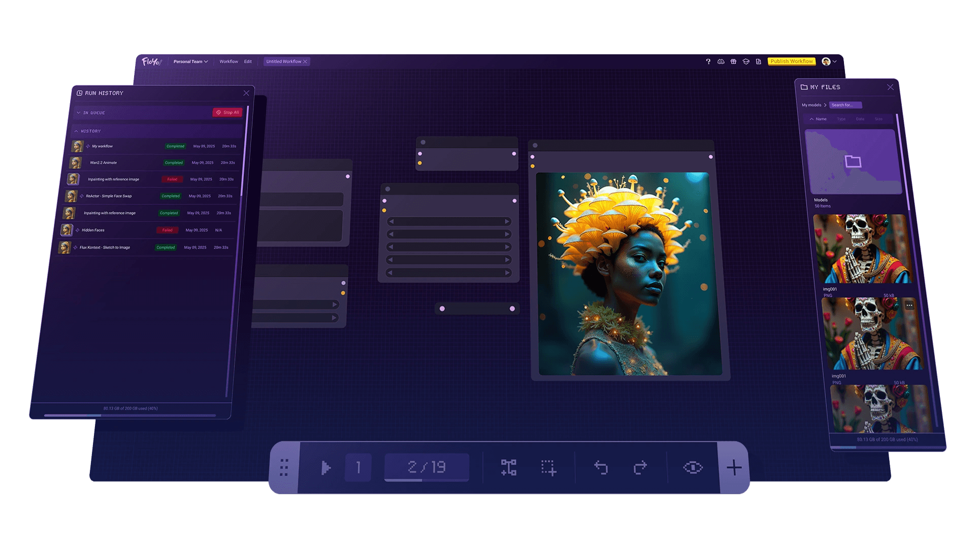 Floyo production workspace interface