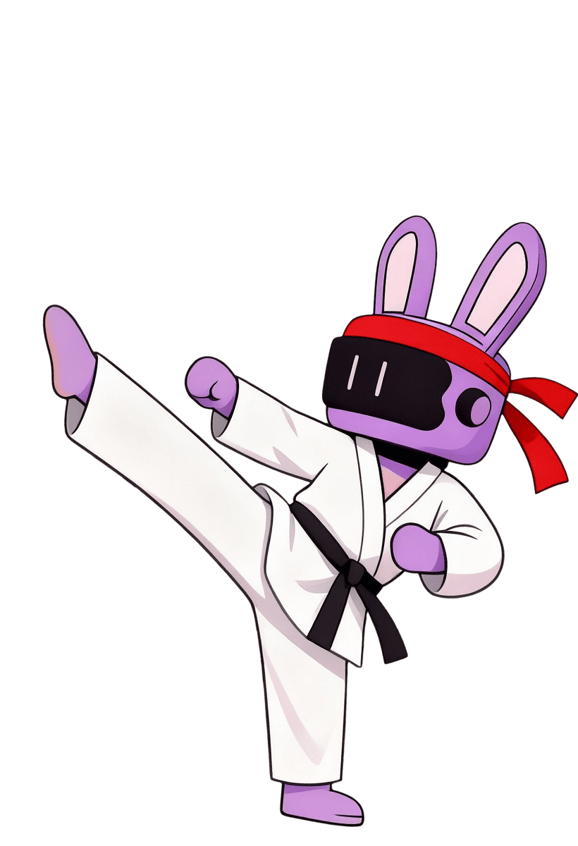 Bunny plalying karate