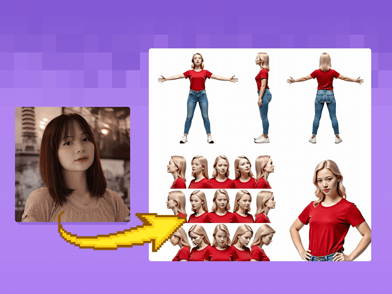 Image to Image Character Sheet Face Swap with Ace+