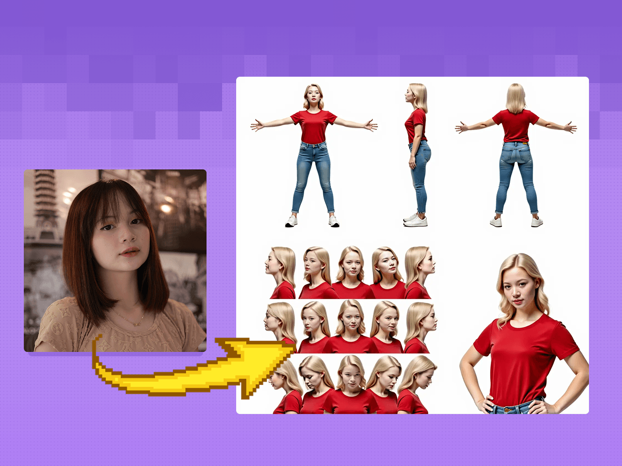 Image to Image Character Sheet Face Swap with Ace+