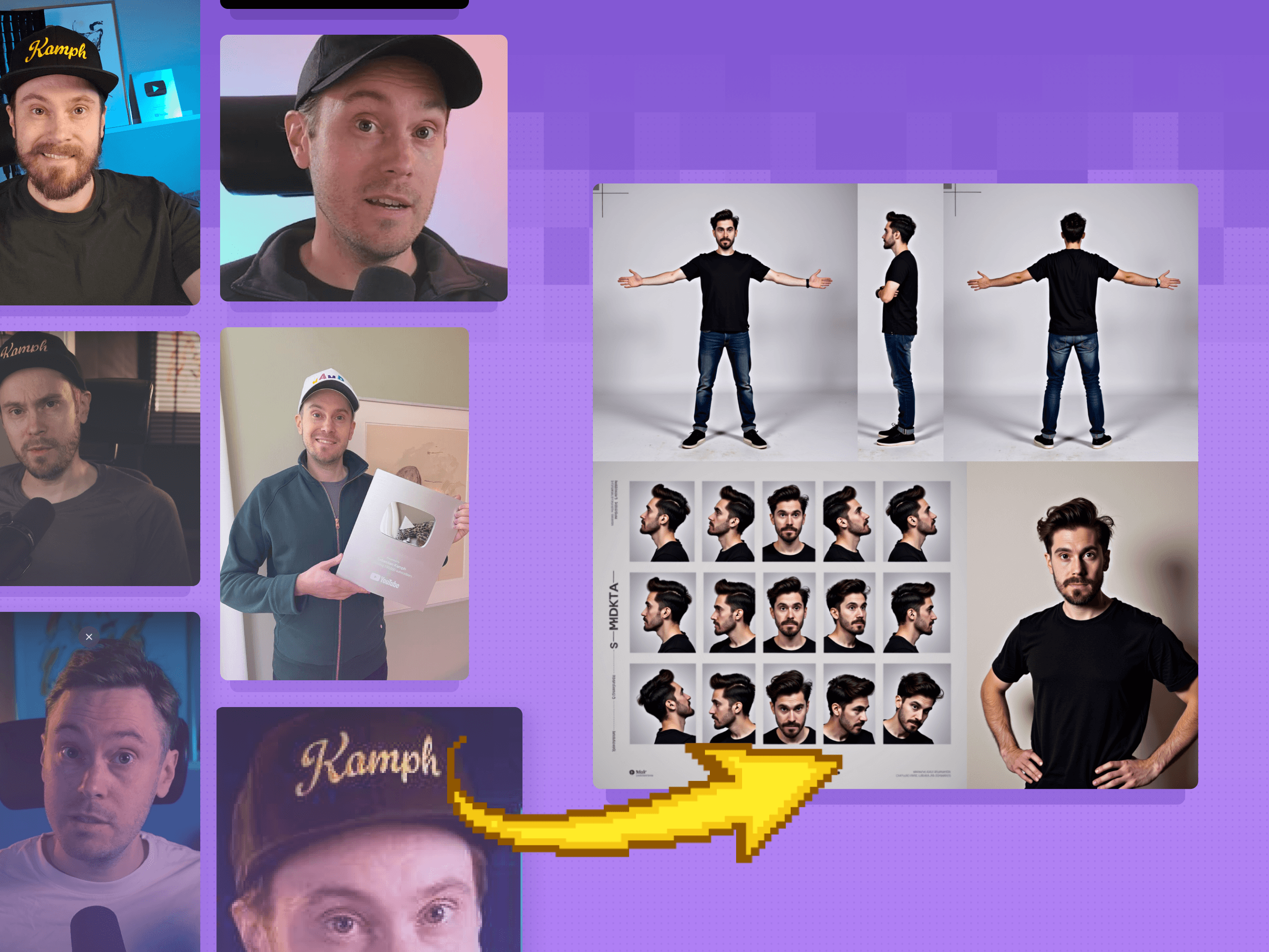 Text to Character Sheet with a reference LoRA